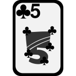 Five of Clubs funky playing card vector graphics
