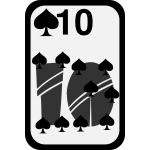 Ten of Spades funky playing card vector clip art