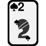 Two of Spades funky playing card vector clip art