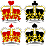 Selection of king crowns vector illustration