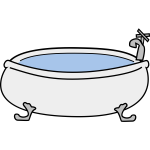 Vector image of old bath tub