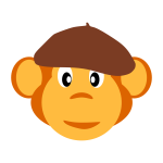 monkey with beret