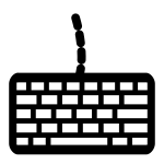 Computer keyboard icon silhouette