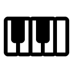 Vector clip art of monochrome piano pictogram