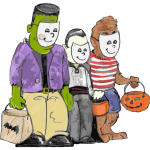 Monsters Trick Or Treating - Colored Image