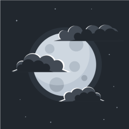 Moon behind the clouds