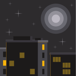 Moonshine over the city