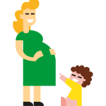 Pregnant lady and kid
