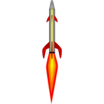 Space rocket full power flight vector drawing