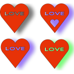 Four red hearts vector image