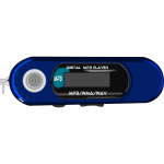 Vector illustration of a blue MP3 player