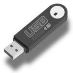 Flash USB stick with shadow vector illustration