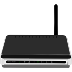 Wireless router with an antenna vector image