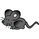 Vector image of hiding cartoon mouse