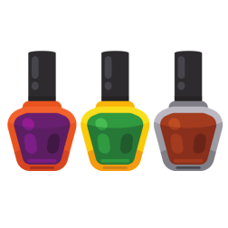 Nail polish in various colors