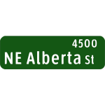 Portland Oregon street name sign: NE Alberta St