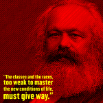 Marx's portrait and quote