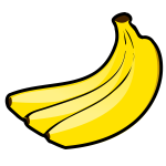 Three yellow bananas