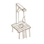 Vector image of role play game map icon for gallows