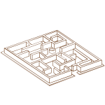 Vector clip art of role play game map icon for a maze