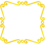 Vector drawing of thin golden mirror frame