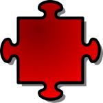 nicubunu Red Jigsaw piece 04