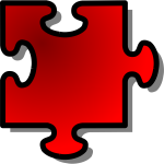 nicubunu Red Jigsaw piece 1