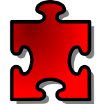 nicubunu Red Jigsaw piece 4