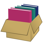 Box with folders vector drawing