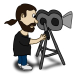 Filmmaker comic character vector image