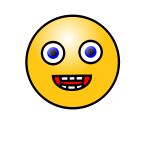 Laughing face emoticon vector image