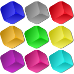 Vector drawing of colorful game playing marbles