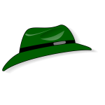 Green Fedora hat vector clip art