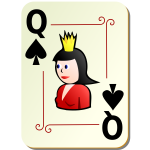 Queen of spades playing card vector illustration