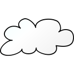White colored cloud sign vector clip art