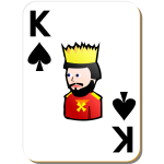 King of spades playing card vector drawing