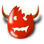 Evil Easter egg shell vector drawing