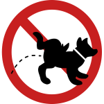 No dog pee sign