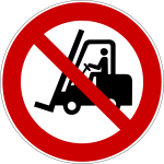 ''No forklifts'' symbol