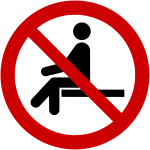 ''No sitting here'' symbol
