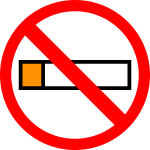 Vector drawing of symbol for smoking ban