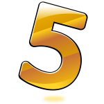 Vector image of glossy number five