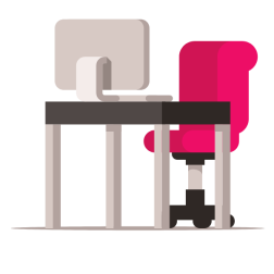 Work desk and a chair