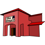 Vector image of entrance to the restaurantt