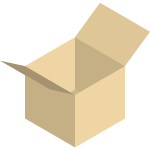 Vector image of yellow packaging box wide open