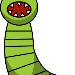 Green Cartoon Monster with Spiky Teeth