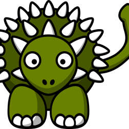 Cartoon Green Dinosaur with Spikes