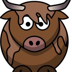Cute Cartoon Highland Cow