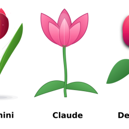 Three Flower Illustrations Made with AI