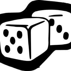 Dice black and white illustration